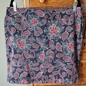 🌸 Talbots Navy And Red Floral Paisley Skirt | 16P